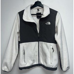 The North Face Denali Fleece Jacket Womens Size S White Gray Polartec Zipper